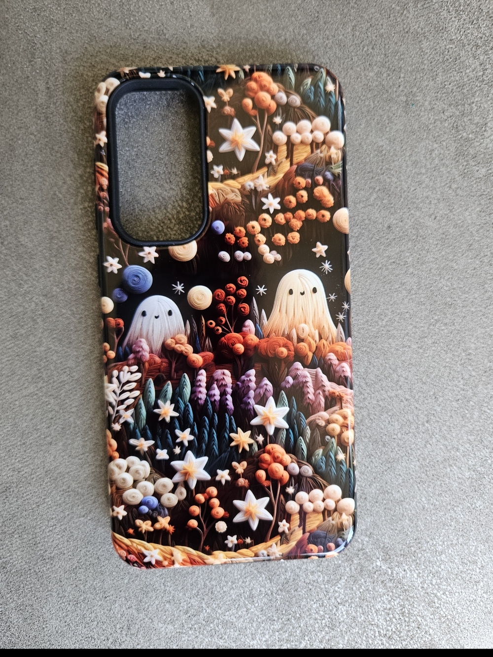 Black Multicolor Floral Ghosts Phone Case - Samsung S23 Plus